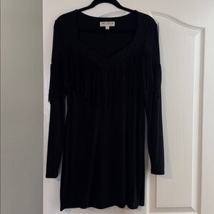 Idyllwind Black Fringe Midi Dress
